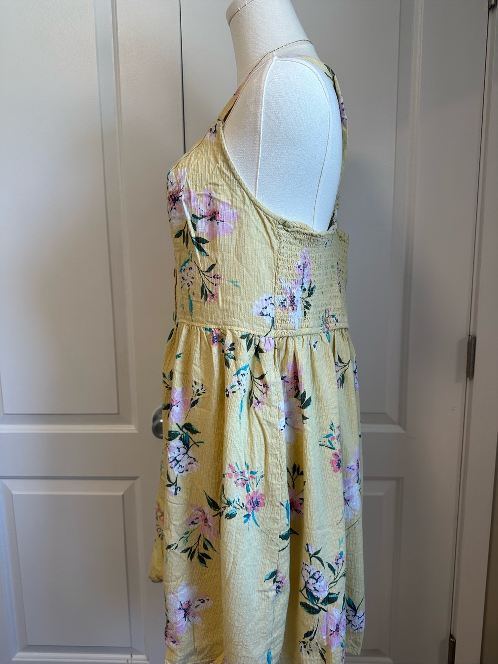 Yellow Floral Button-Front Sundress - Picture 5 of 6